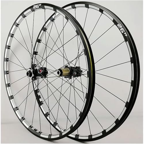 Jeu de roues de vélo 26/27.5 pouces axe traversant 24H pour cassette 7-12 vitesses