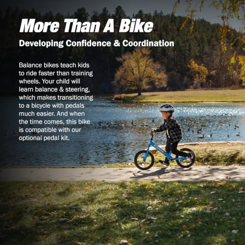 Image of Strider 14x Classic, Awesome Blue - Balance Bike for Kids 3 to 6 Years -Includes Kid Sized Grips, Padded Seat, Performance Footrest, All-Purpose Tires Easy Assembly, Tool-Free Adjustments