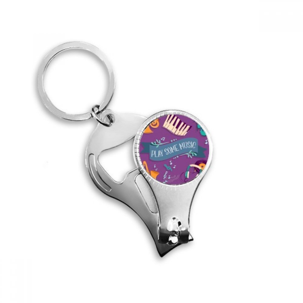 Porte-clés multi-fonction BeatChong avec coupe-ongles et décapsuleur design casque de piano