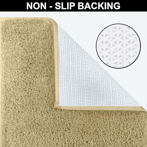 Image of Luxe Home Colosseum Bath Mat 100% Cotton (40x60 cm) Super Soft Non-Slip Bathroom Mat for Bedroom Door (Gold) Pack of 1