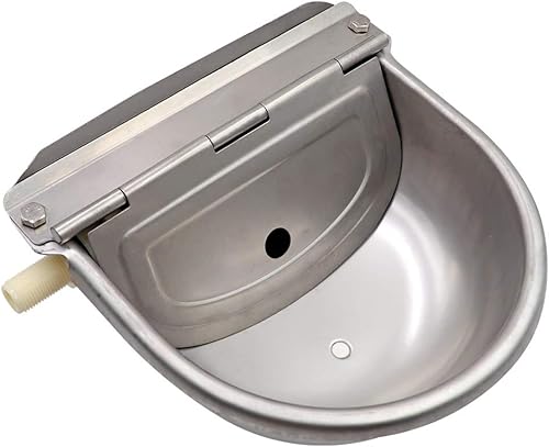 Miniatura 6 de Bebedero automático de acero inoxidable con válvula de flotador, cuenco de agua automático para perros, ganado, cerdo, pollo, cabra con tapón de