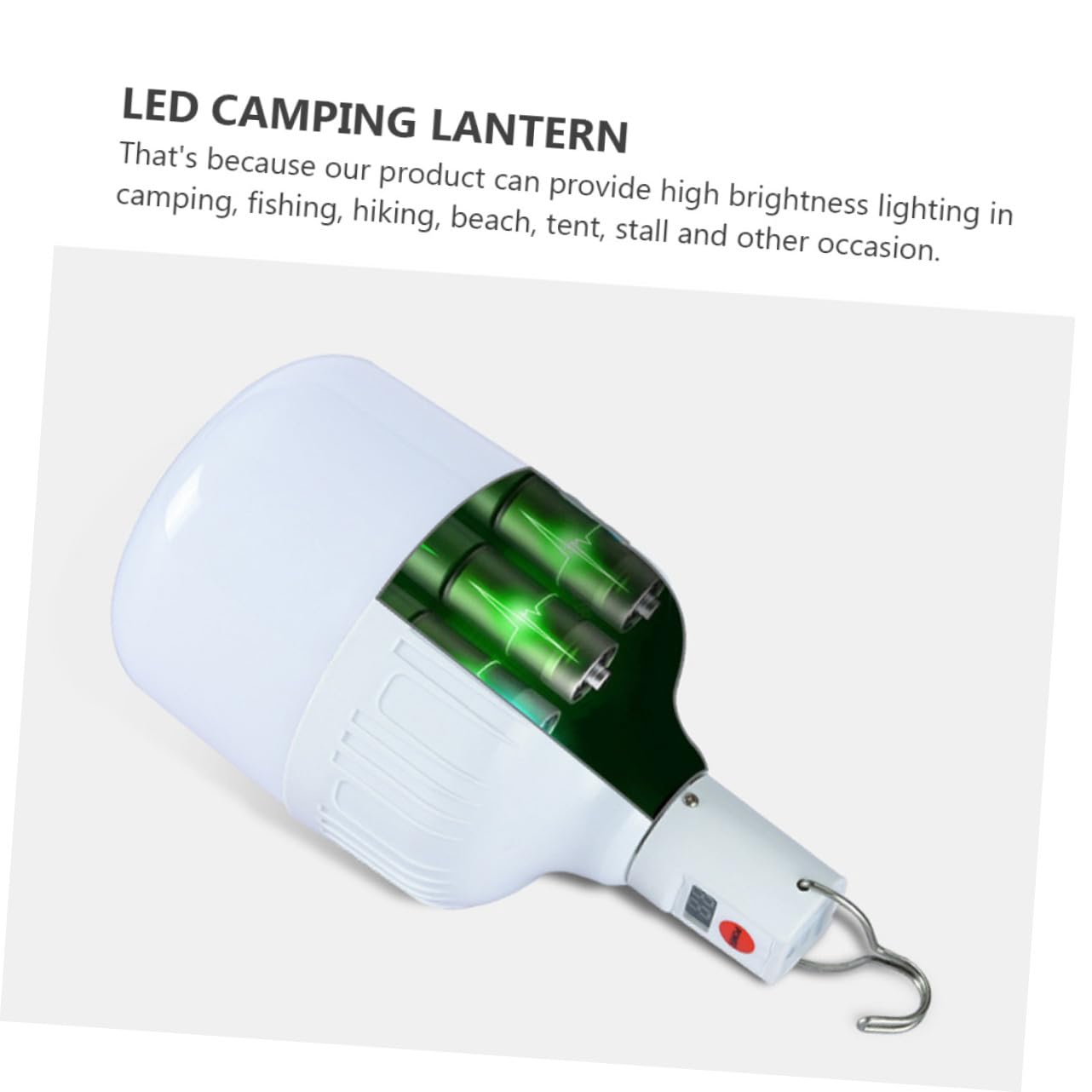 Linterna LED Recargable para Camping de 100w Batería de 1200mah, Luz Clara de Emergencia Portátil para Pesca Nocturna y Exteriores