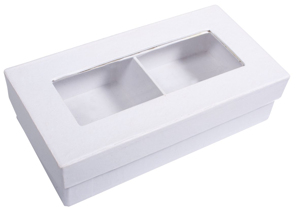 Rayher Paper-mâché gift box, FSC Rec. 100%, white