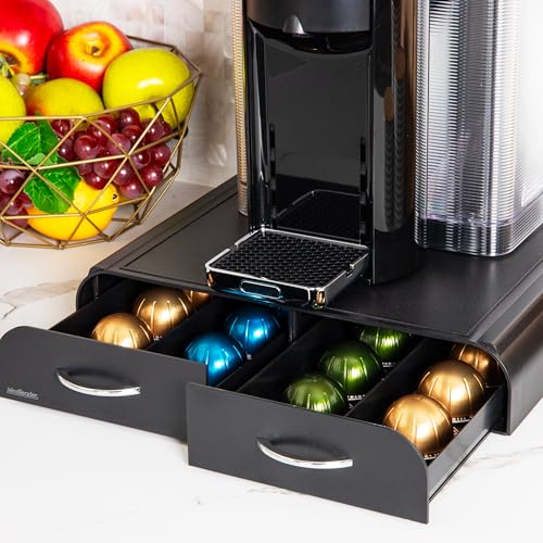 Mind Reader Kaffeekapsel-Organizer mit 2 Schubladen, kompatibel mit 18 Vertuoline (239,8 ml) oder 72 Original Nespresso-Kapseln… – Ansicht 6