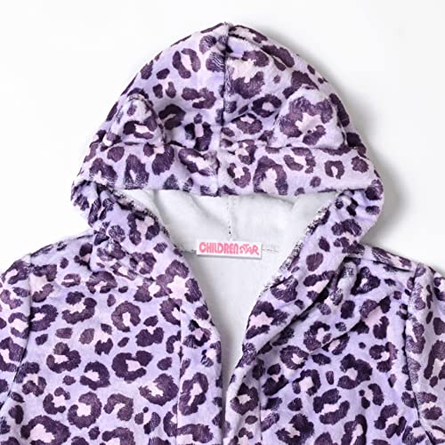 Childrenstar Leopard Bathrobes For Girls Kids Robes Plush Soft Fleece Pajamas Sleepwear,4T 5T #TOP1