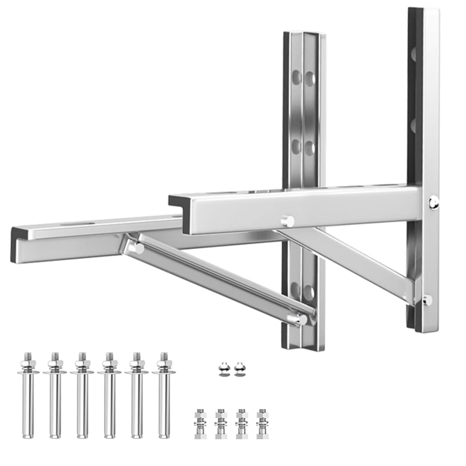 Staffe Condizionatore Esterno, Staffe per Climatizzatore in Acciaio Unità Esterna, Fino a 220 Kg, Telaio di Supporto in Acciaio Inox 304 per Pompa di Calore Esterna(60x55cm/23.6x21.7in)