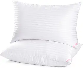 EIUE Hotel Collection Almofadas de cama para dormir, pacote com 2 unidades, tamanho Queen, travesseiros para dormir de lado e de trás, travesseiros alternativos super macios com enchimento de