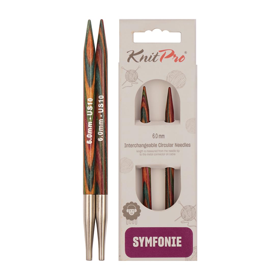 KnitPro Symfonie Interchangeable Circular Needles 5" (13cm) | 6.00mm
