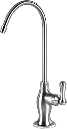 Express Water Grifo de filtro de agua de lujo, grifo cromado en forma de coque, grifo de agua potable 100% sin plomo, compatible con sistemas de