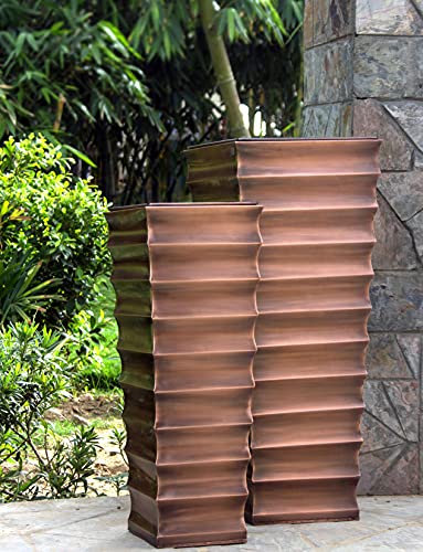 H Potter Tall Planter Large Outdoor Copper Pots Decorative Indoor Outside Patio Garden Deck Entryway Flower - Thumbnail 5