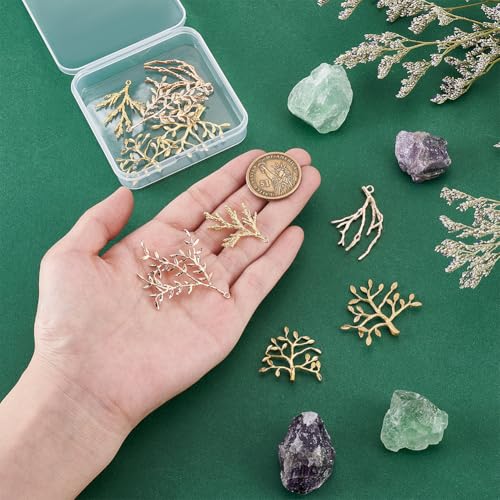 Plateaux pendentif branche dorée : fixez facilement vos cabochons sans soudure complexe - 3
