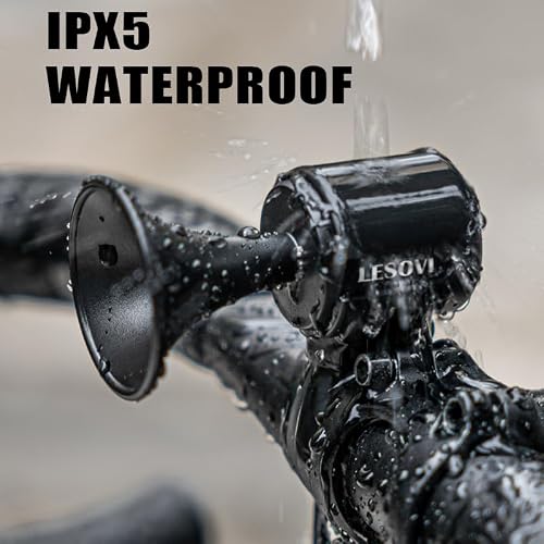 LESOVI Electric Bike Horn, 120dB Electronic Bicycle Bell with 300mAh Battery Operated/IPX5 Waterproof, Loud Bike Bell for Adults/Kids (Black) - Thumbnail 7