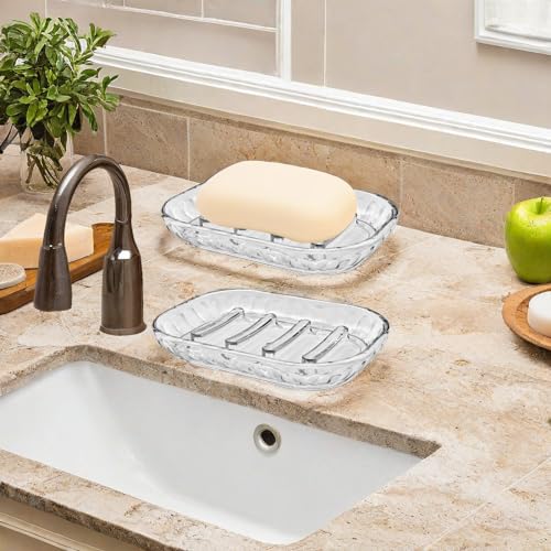 Amuonty AT0526 2 Pack Soap Dish Holder For Bar Soap, Bathroom Soap Dishes Bar Soap Holder Tray thumb #3