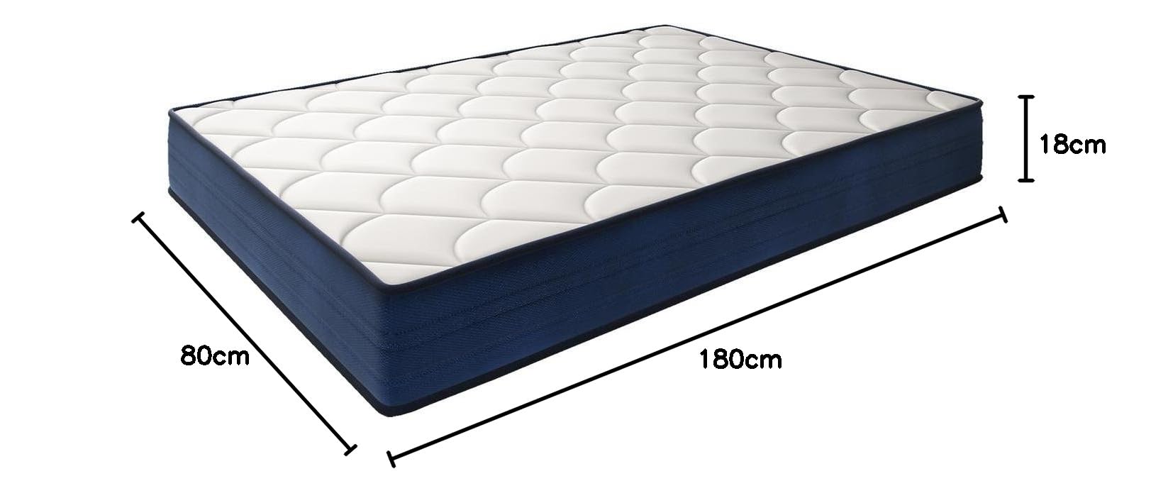 Colchón Viscoelástico 80x180 cm El Almacén del Colchón Memory – 18 cm Altura, Espuma HR + Visco, Firmeza Media, Transpirable, Antiácaros, Ergonómico, Todas Las Medidas