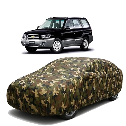 Image of Sulfar 100% Waterproof Car Body Cover Compatible with Mirror for Chevrolet Forester with Long Lasting Durable Material (Triple Stitched, Full Bottom Elastic, Camouflage Army)