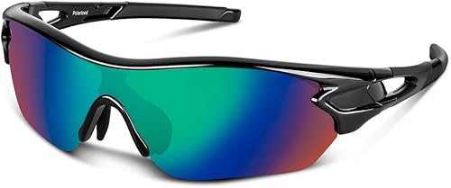Miniatura 14 de BEACOOL Polarized Sports Sunglasses for Men Women Youth Baseball Cycling Running Driving Fishing Golf Motorcycle TAC Glasses Negro Azul,Negro