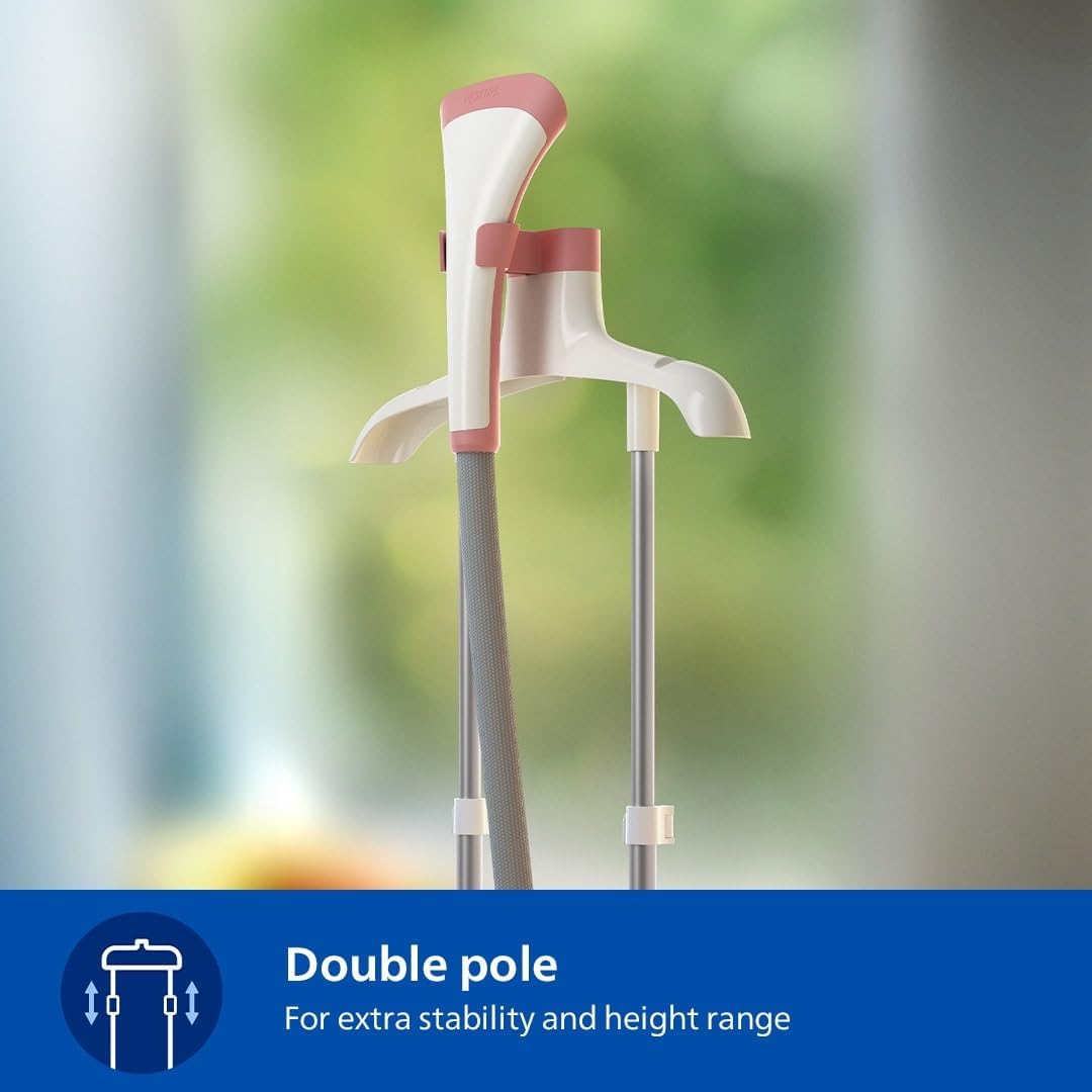 Close-up of the double pole assembly on the Philips steamer