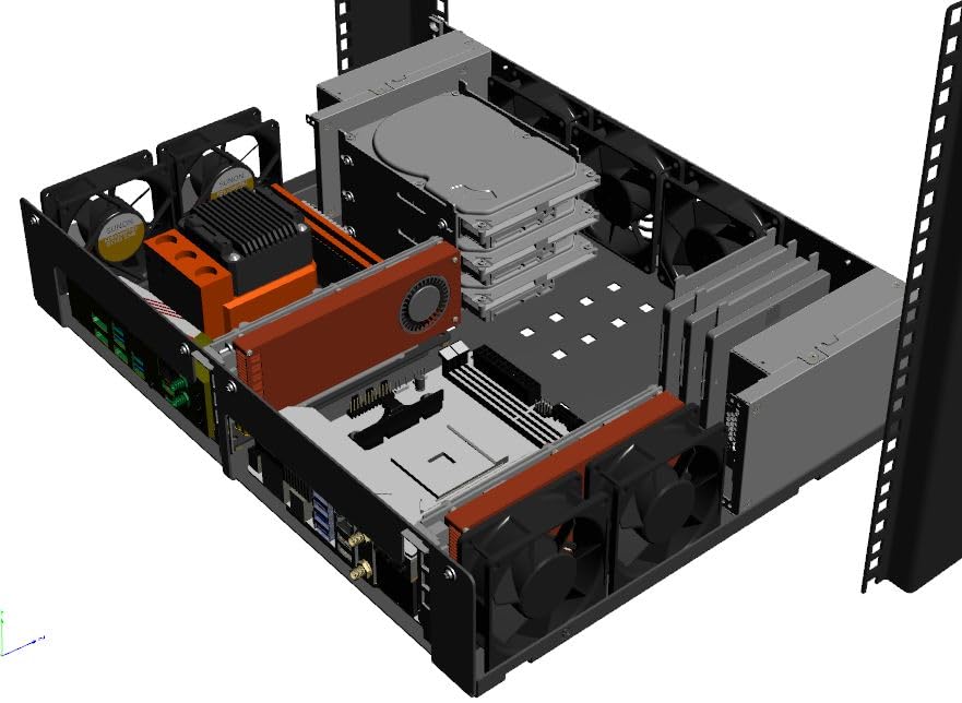 Boîtier Serveur Rack 19 Pouces R-CASE 2 PRO Hauteur 2U pour Double GPU Low Profile
