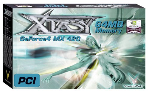 Tarjeta gráfica VGA VisionTek Xtasy MX 420 PCI de 64 MB con memoria dedicada NVIDIA GeFORCE4