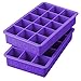Tovolo Perfect Cube Ice Mold Trays, Sturdy Silicone, Fade Resistant, 1.25" Cubes, Set of 2, Vivid Violet