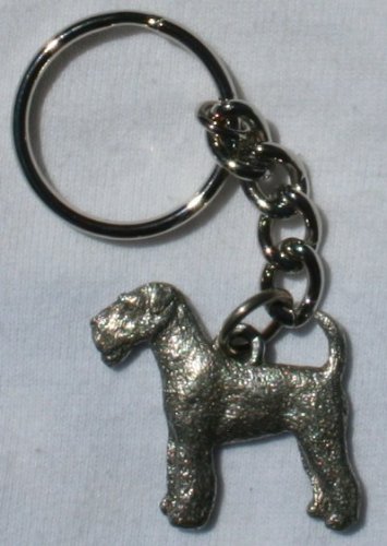 Airedale Terrier Dog Fine Pewter Keychain Key Chain Ring