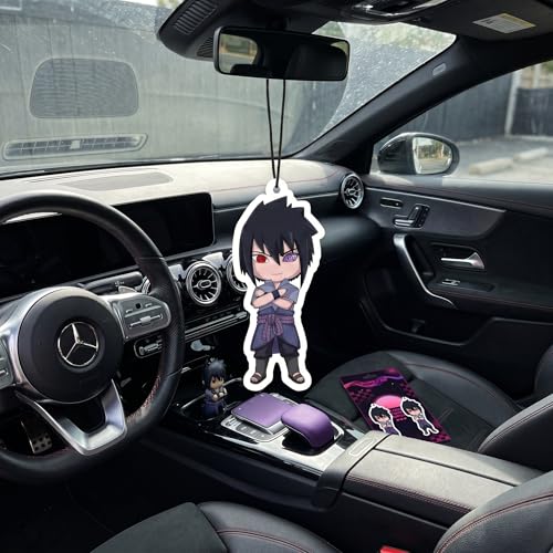 Image of PumpCar 2 pieces Uchiha Sasuke double-sided hanging Japanese anime vanilla car air freshener Cool anime hanging air fresheners for rearview mirror Car Interior Accessories Household gifts