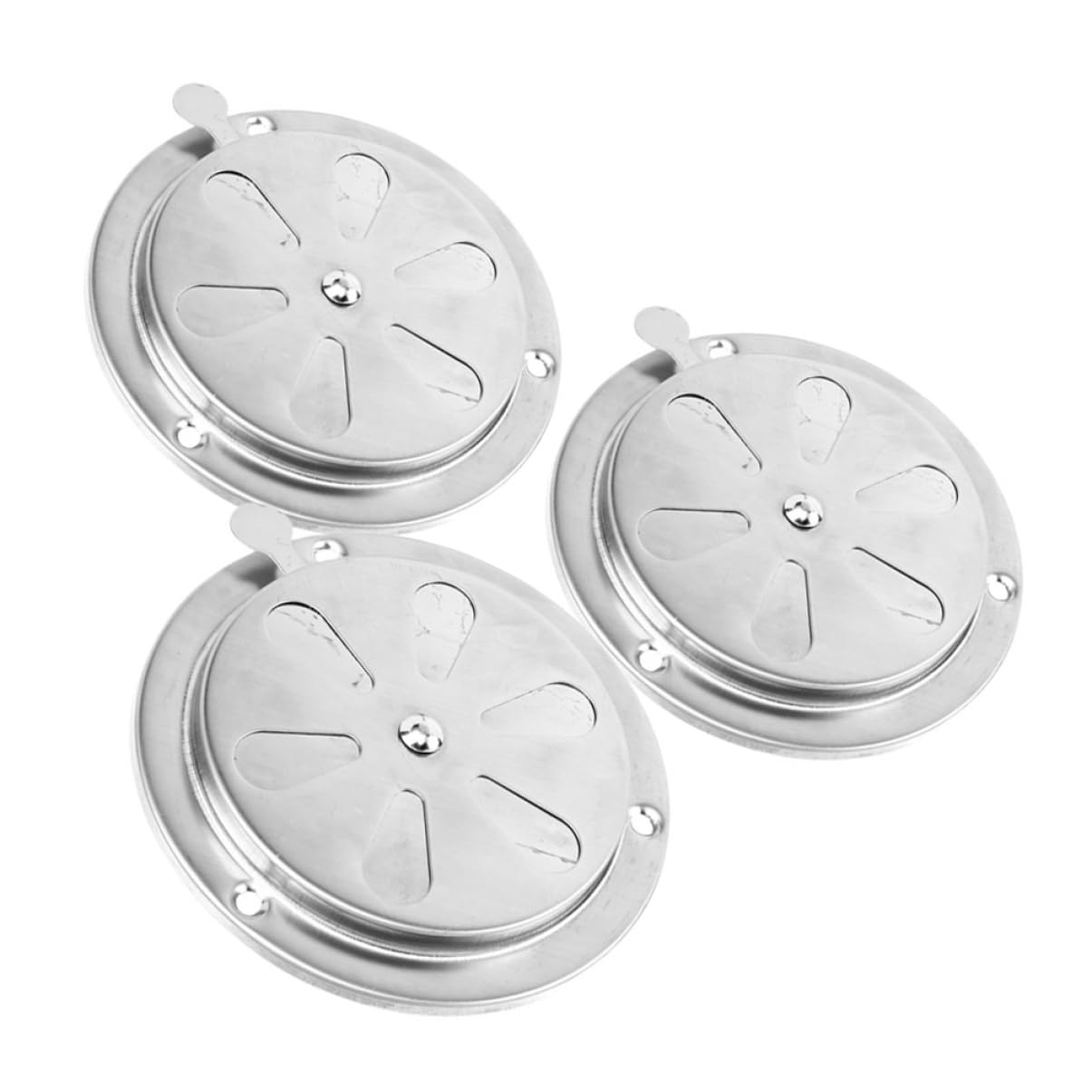 Hemobllo 3pcs Stainless Steel Damper Intake Vents Dampers Replacement Adjustable Accessories Parts Grill Air Louver Boat Cabin Vent Covers for Roof Boat Stainless Steel Vent Silver