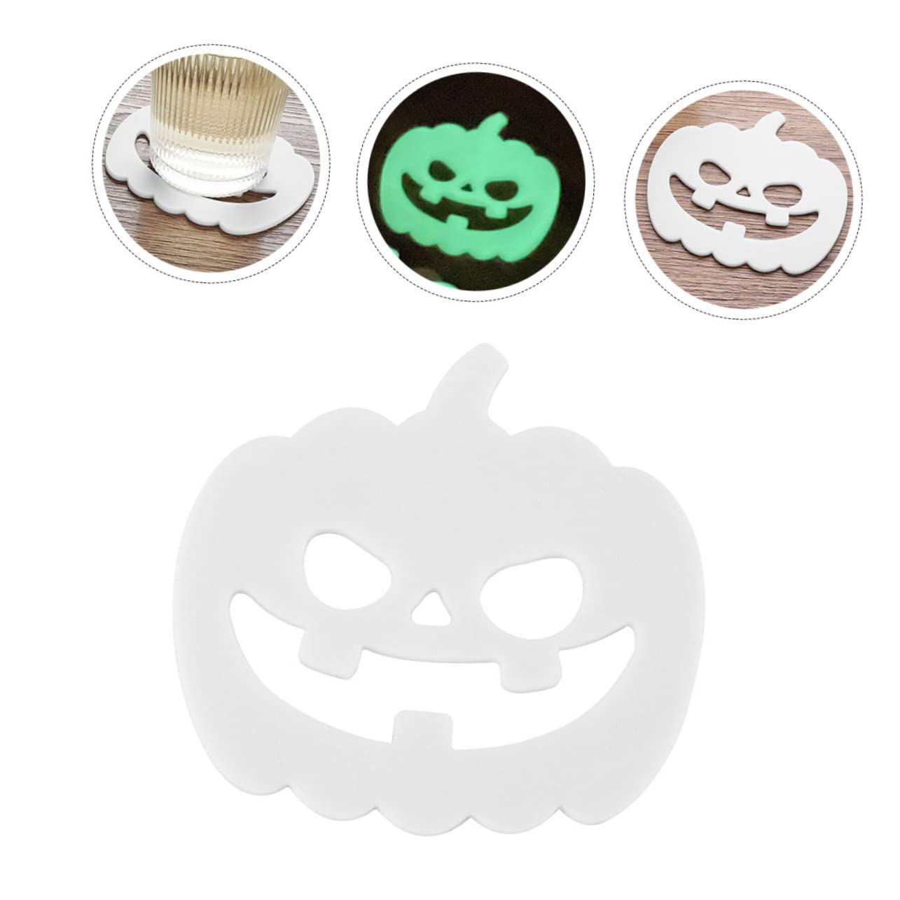 Sottobicchieri A Forma Di Zucca Per Halloween | Confezione Da 1 | Sottobicchiere Rotondo In Ceramica Assorbente E Sughero Antiscivolo - 6