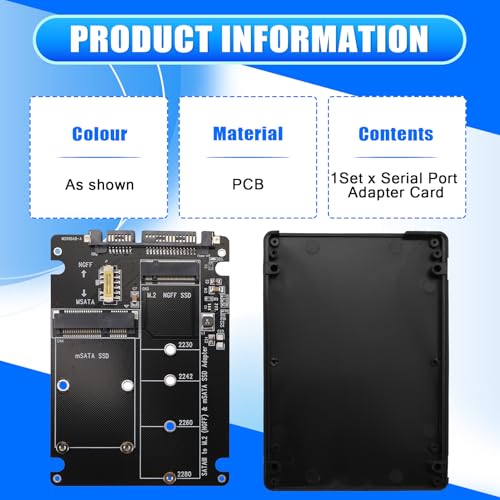 Adaptador NGFF a Serial MSATA a SATA3.0 2 en 1 miniatura 6