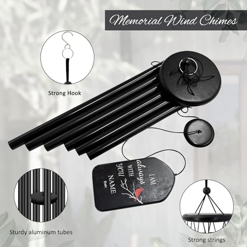 Image of Personalized WindChimes Outdoor Deep Tone,Large Customized Memorial Wind Chimes for Loss of Loved One Engrave Tree of Life,Sympathy Wind Chimes Outside, Gifts for Mother,Garden Home Yard Hanging Decor