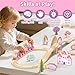 Lehoo Castle Wooden Train Set, Unicorn Train Set for Toddlers 2-4, Wooden Train Track Toddler Girl Toys Pink Train Fantasy Toys for 3 4 5 6 Year Old Girl