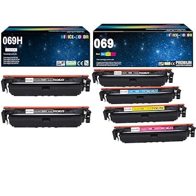 069 069H Toner Cartridge MF753Cdw MF751Cdw Compatible for Canon 069 069H Toner for Canon Color ImageCLASS MF750C LBP674C Series LBP674Cdw Printer Ink (3-Black 1-Cyan 1-Yellow 1-Magenta )
