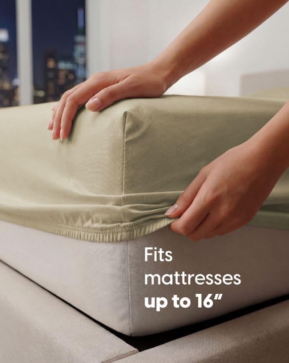 Image of Sleepy Town King Size Bed Sheets - 3 Piece - NO Flat Sheet Included - King Sheet Set - Soft, Comfy & Cooling - Easy Care - Wrinkle & Fade Resistant - Brushed Microfiber - Deep Pocket Sheets (Beige)