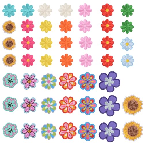 48 écussons thermocollants marguerites multicolores Simplicity pour customisation