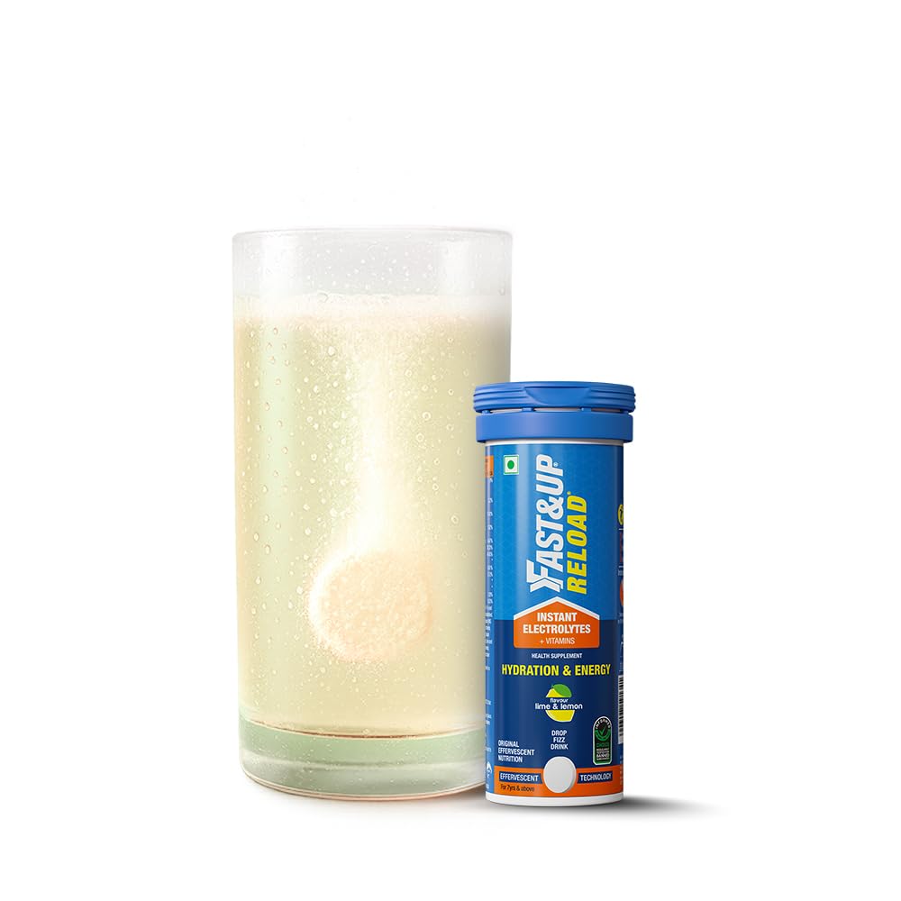 Fast&Up Reload (2.5 Litres) Low Sugar energy drink for Instant Hydration - 10 Effervescent Tablets with 5 Essential Electrolytes + Added Vitamins- Certified Electrolytes Drink - Lime and Lemon flavour-image-11