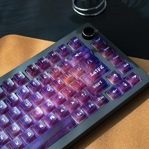 Teclas moradas transparentes estilo Cherry de 119 teclas para tu set up de escritorio Mx 7