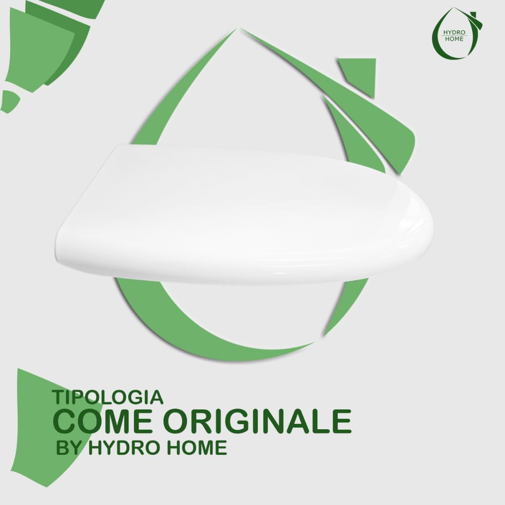 Copriwater Sedile Wc Loft Hidra Come Originale, In Plastica Termoindurente Avvolgente,Colore Bianco MADE IN ITALY