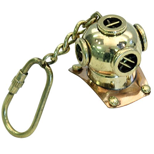 Casque de plongée Naval Mark V porte-clés vintage pour sac et clé