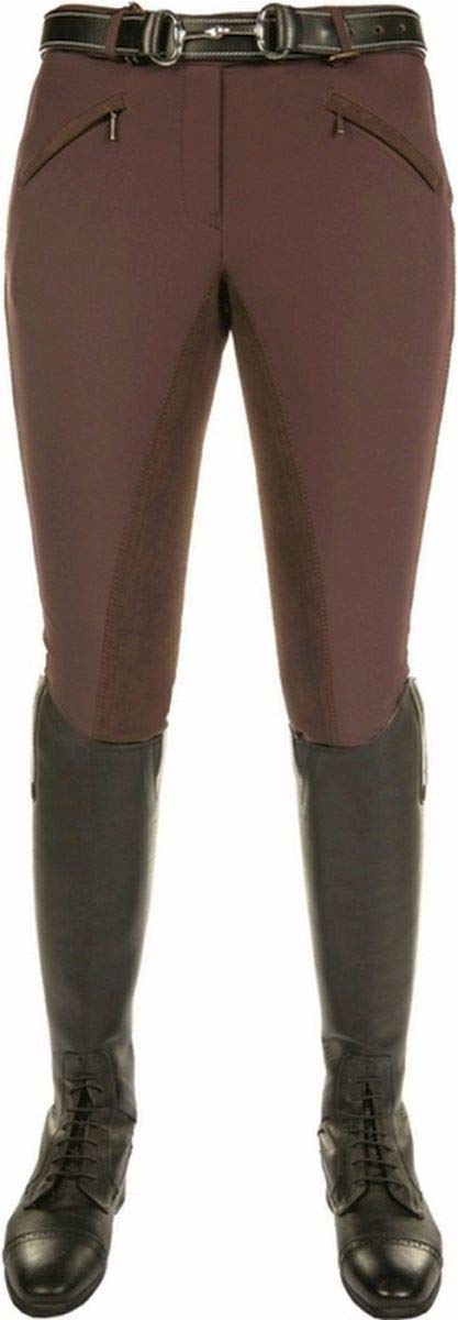 HKM Softshell-Reithose -Karthingo New- Dreiviertel Alos Besatz, Damengrösse 34, Dunkelbraun/Dunkelbraun