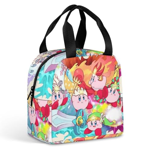 星のカービィ 保温袋お弁当袋 保冷 保温 大容量/便利/シンプル/ファッション/簡易保冷生地 保冷剤ポケット お弁当箱 カトラリー セット おしゃれ 可愛い 22*20*13cm