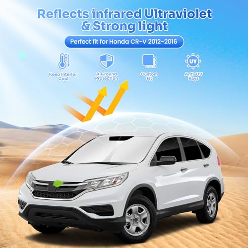 Image of Canvcle Window Shades for Honda CRV 2012-2016 CR-V Accessories Windshield Sun Shade Side Rear Window Cover Sunshade Sun Visor Shield Privacy Protection for Camping Keep Vehicle Cool Black 8PCS