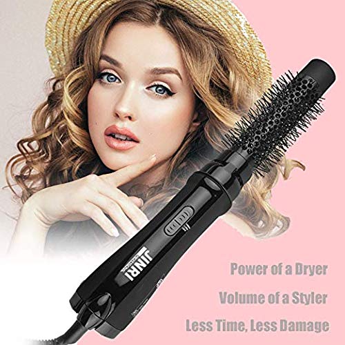 3-in-1 Hot Air Brush: Volumizing, Straightening, Curling - Salon Quality Ionic Ceramic Styling Brush for Wet & Dry Hair