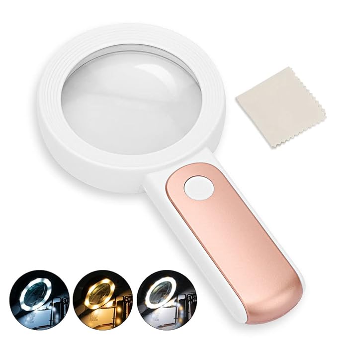 Buy Magnifying Glass with 18 LED Lights, 30X Handheld Large Magnifying