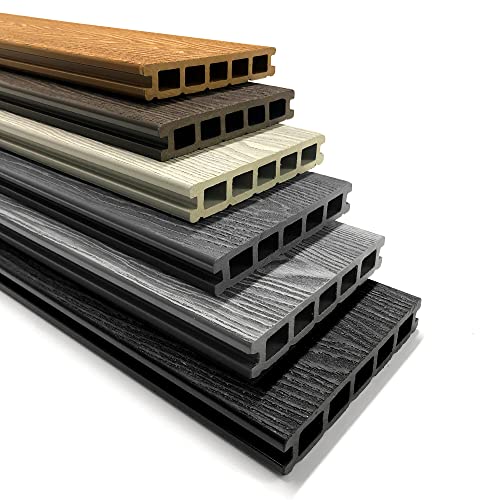 Fylde Decking Sample | 3.6m Composite WPC Decking Boards - Deep Embossed Woodgrain Plastic Boards |...