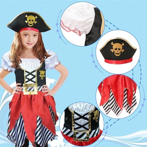Sincere Party Girls Pirate Costume Pirate Dress with Hat Size 3-4years, 3-4 Years - Image 2