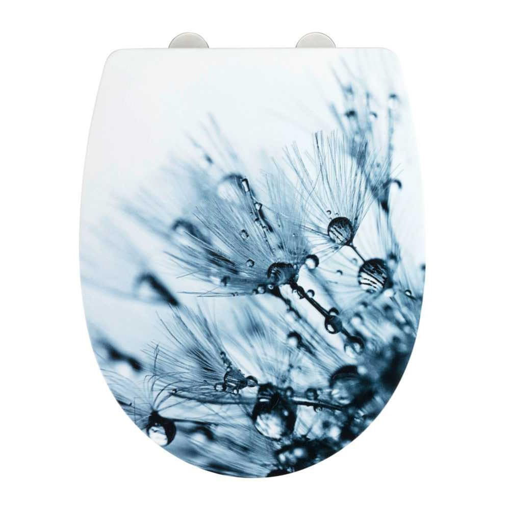 WENKO WC-Sitz Mod. Sereno, Strukturierte Oberfläche, Toilettendeckel mit Absenkautomatik aus bruchstabilem Thermoplast, recycelbarer Kunststoff, 36,5 x 45 cm, mehrfarbig