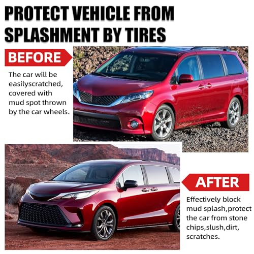 Image of Mud Flaps Compatible with Toyota Sienna 2022 2023 Mud Guards Splash Guards Tire Protector Mudguard No Drilling Required Mudflaps Accessories