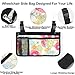 Wheelchair Side Bag, Upgrade Flower Color Wheelchair Armrest Storage Pouch with Cup Holder and Reflective Strip, Made with Waterproof Fabric, for Most Wheelchairs, Walkers and Rollators (Flower Color)