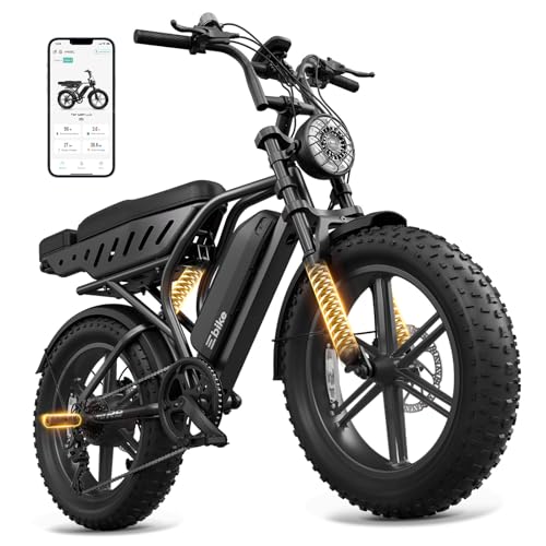 Image of TST Electric Bike for Adults, 1500W Peak Motor 60 Miles Fat Tire Ebike with 48V 15Ah Removable Battery 20 inch Fat Tire Electric Bike, Dual Suspension，R9