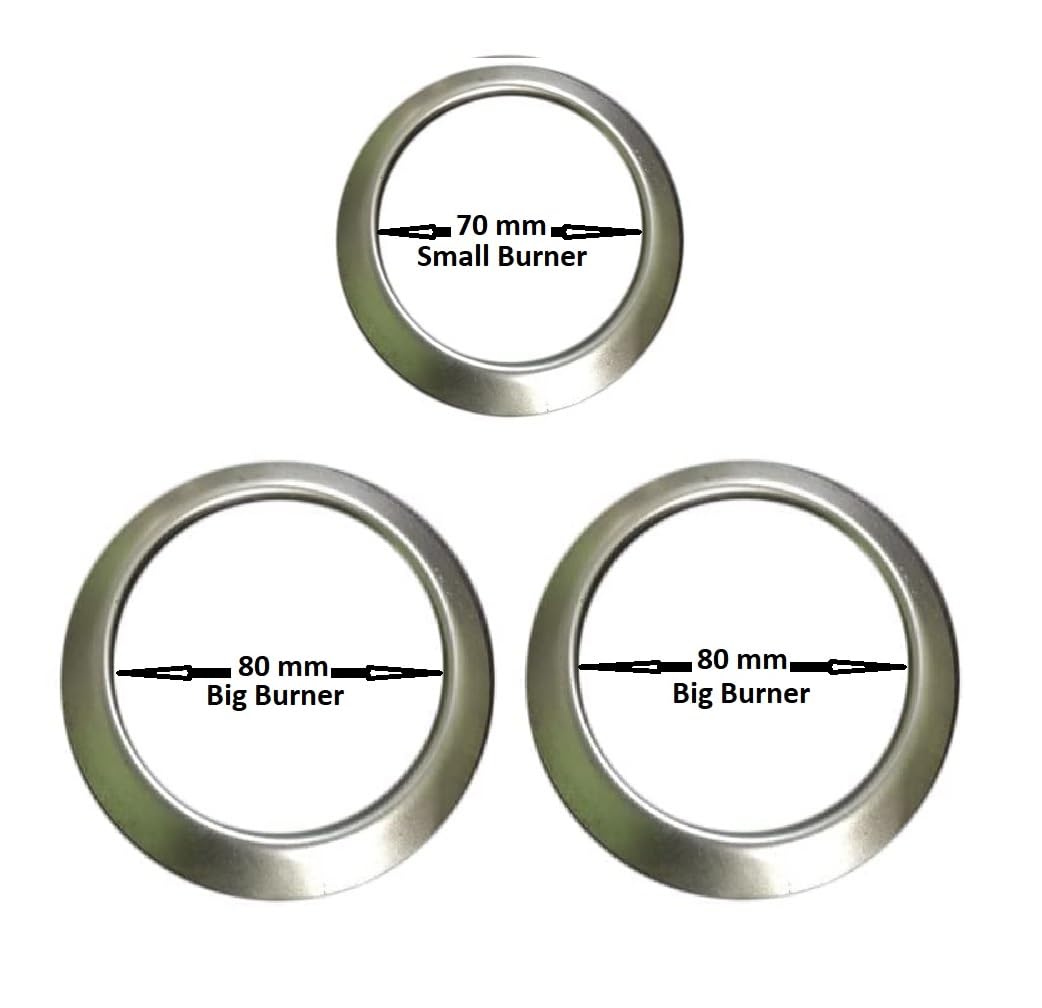 DELTA®Stainless Steel Gas Stove O Ring for Burner|1Small 70MM + 2Big 80MM|Replacement Parts|Competible for All Brands Gas Stove|Manual Ignition Gas Stove (SS788)